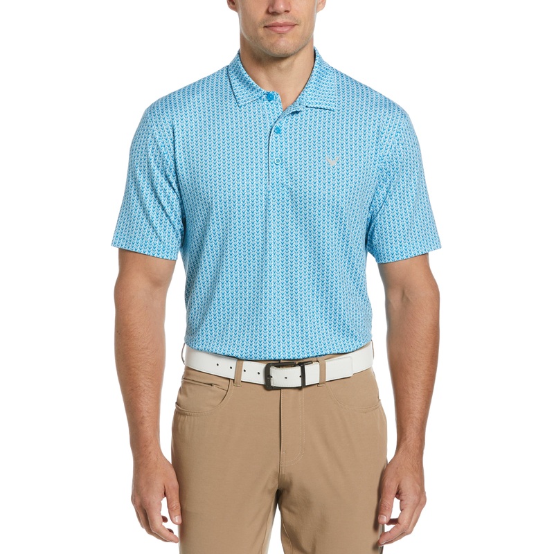 Big & Tall Herringbone Print Polo