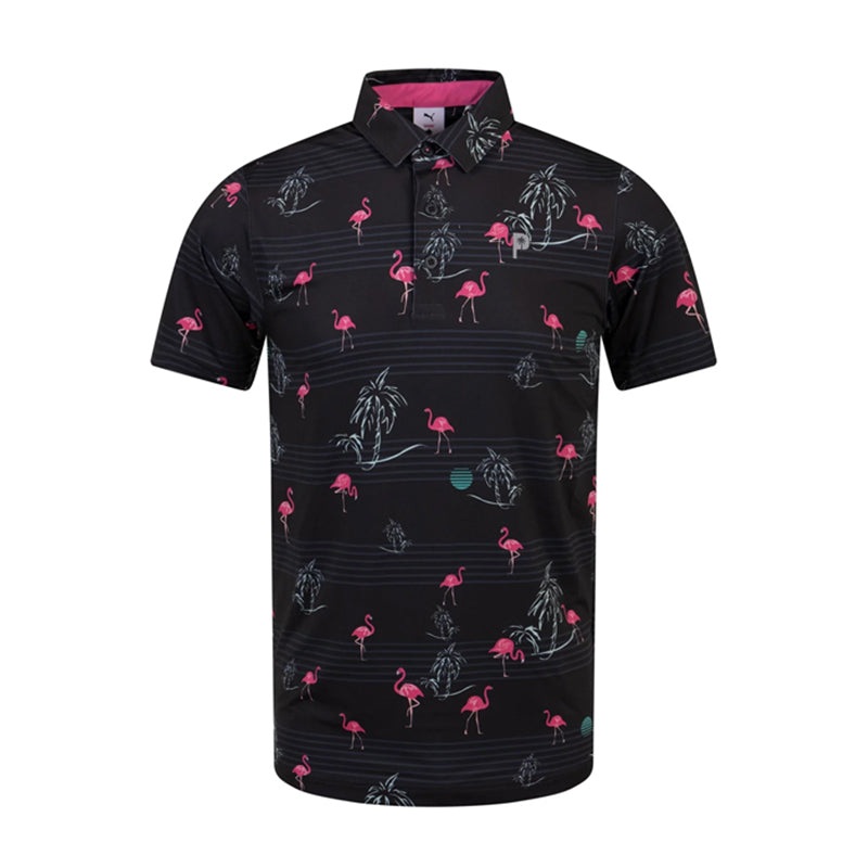 PUMA x PTC Printed Men’s Polo (Black/Pink)