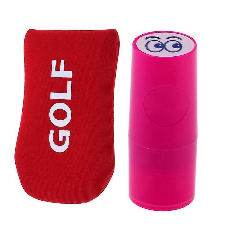 1x Golf Ball Stamp Stamper Marker Eyes+1x Golf Mallet Headcover Putter Cover
