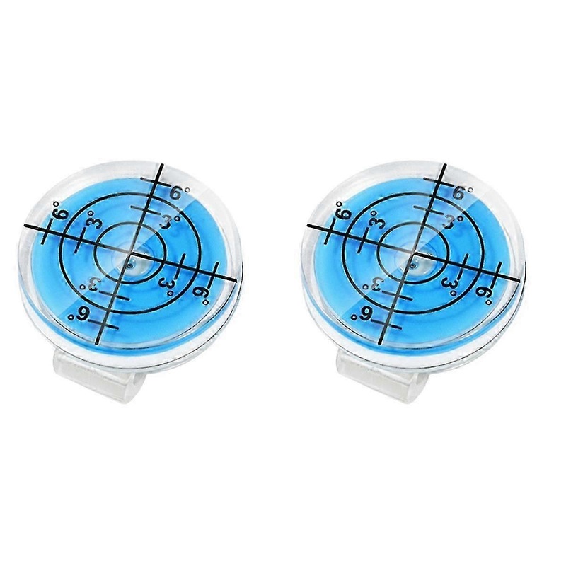 2pcs Ball Markers Hat Clip Golf Putting Aid Round Bubble Level High Precision Reader