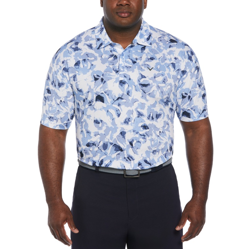 Big & Tall All Over Tie Dye Palm Print Polo