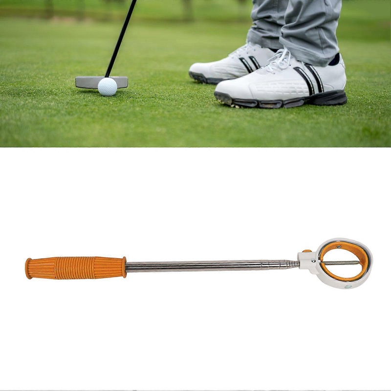 Golf Ball Retriever Telescopic Ball Picker Stainless Steel 8 Sections Golf Ball Grabber Golf Accessories Orange white