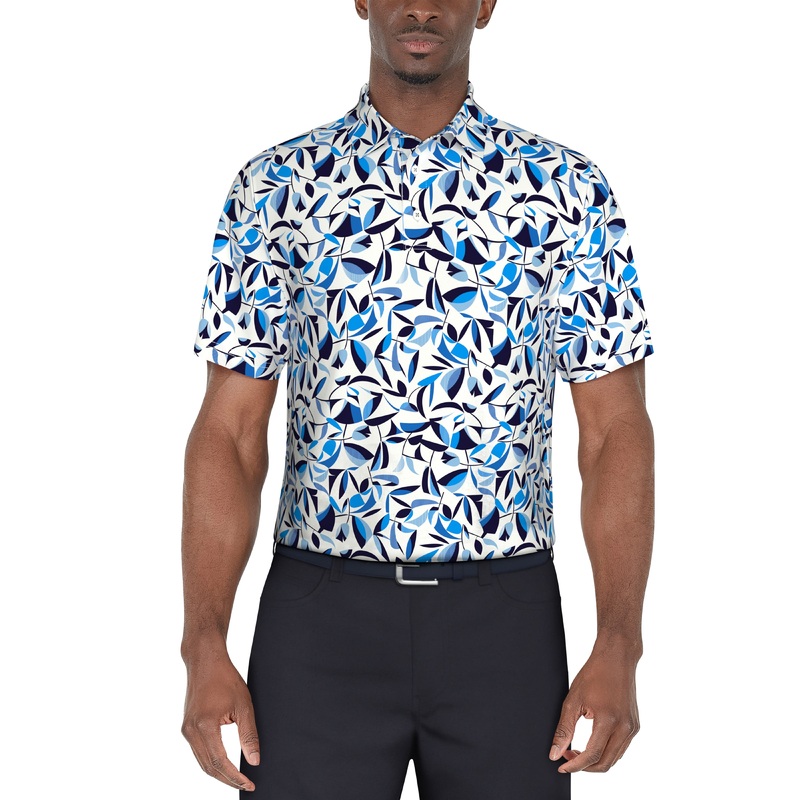 Men’s Geo Botanical Print Golf Polo