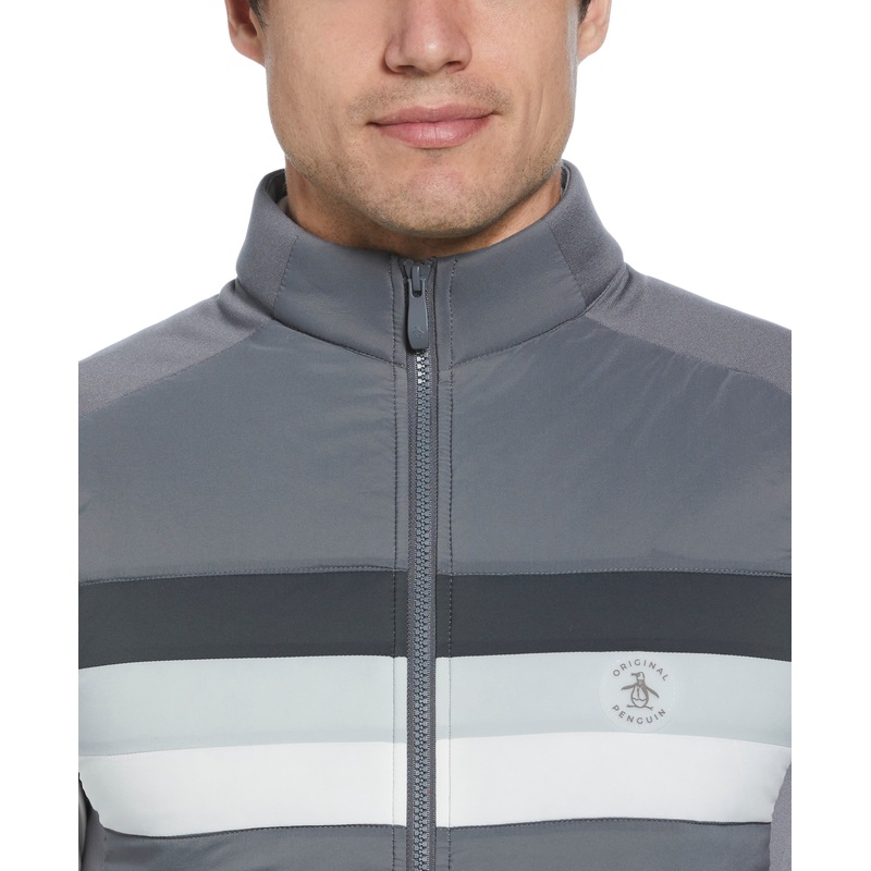 Men’s Retro Color Block Insulated Full Zip Golf Vest