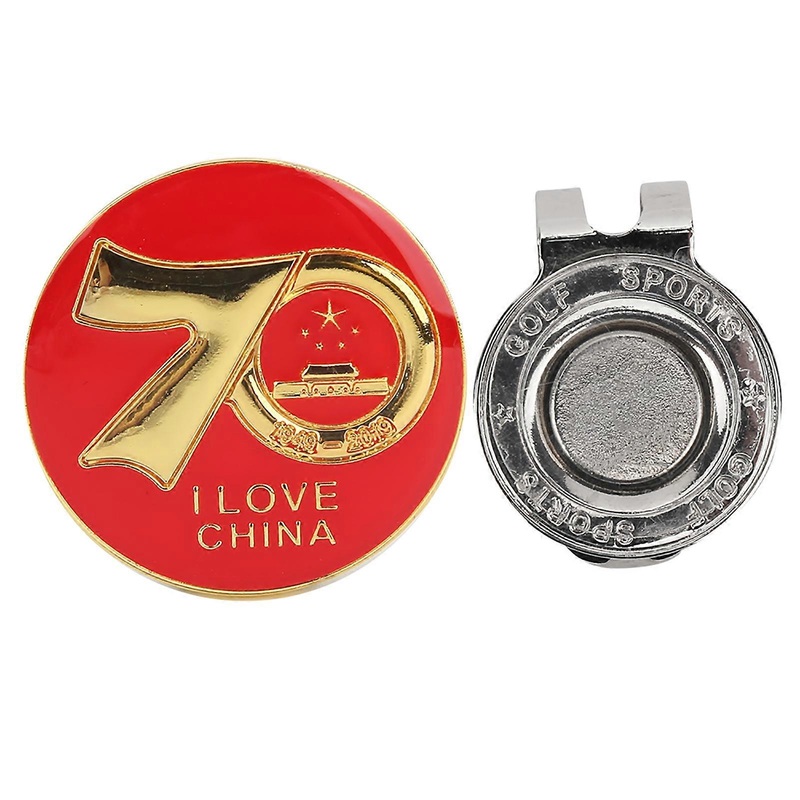 Metal Gold Plating Removable Golf Ball Marker Magnetic Hat Clip Compact Cap Clamp Gift Supplies