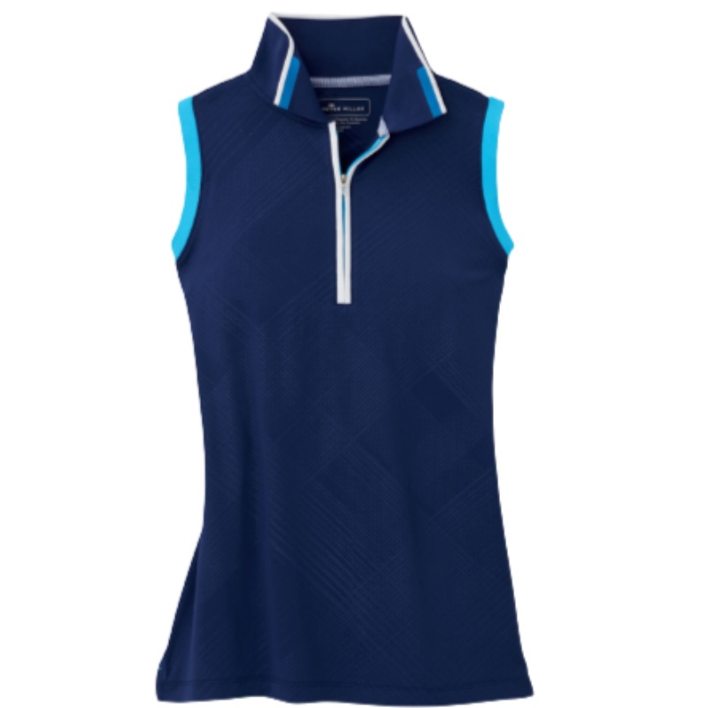Peter Millar Chrissie S/L Polo – Navy/Cyan