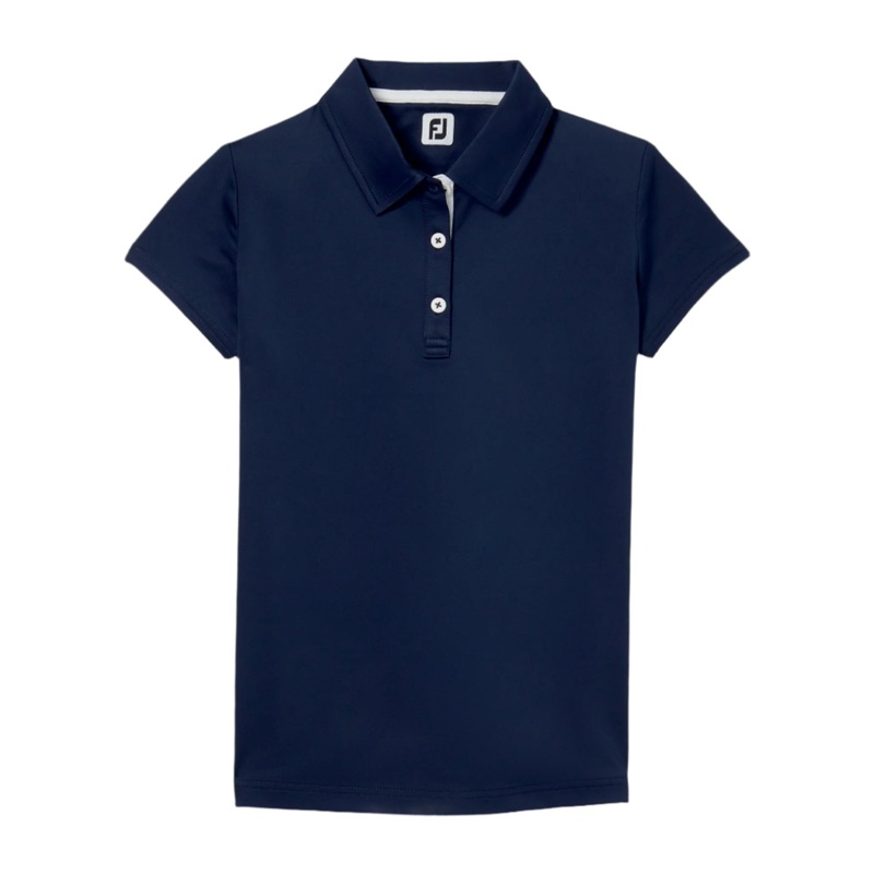 FootJoy Junior Girls Short Sleeve Polo – Navy
