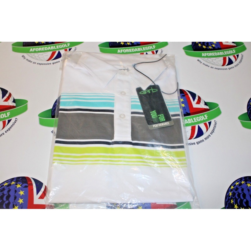 Garbinc Ethan Junior Boys Polo Shirt White/Multi Stripe Size Small Ages 5-6