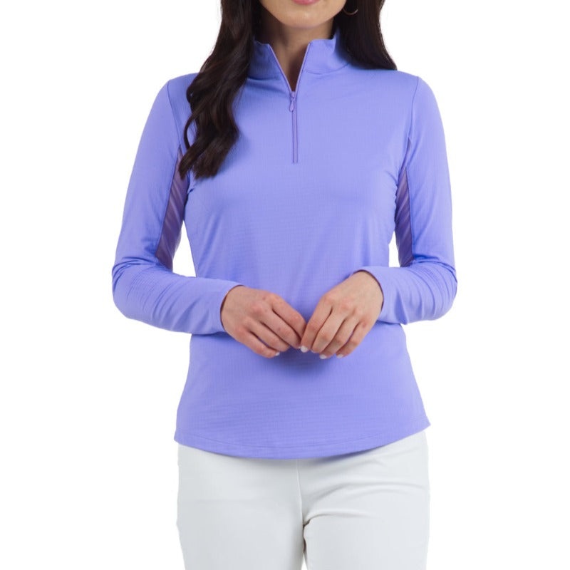 IBKUL Solid L/S Mock Neck Top – Lavender
