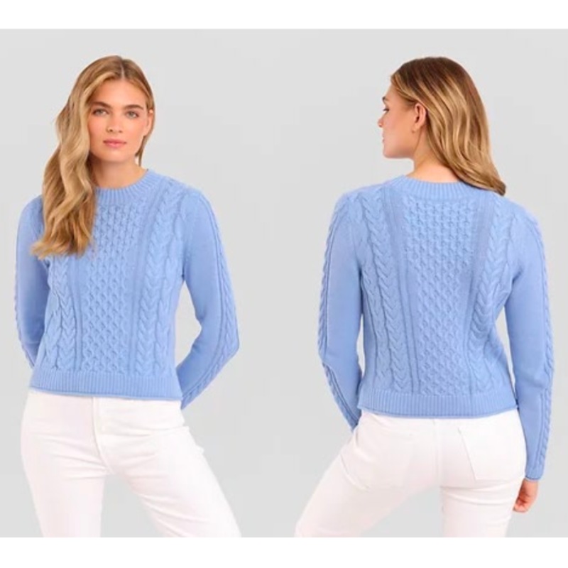 Alashan Cashmere Cable Crew Sweater – Lavender