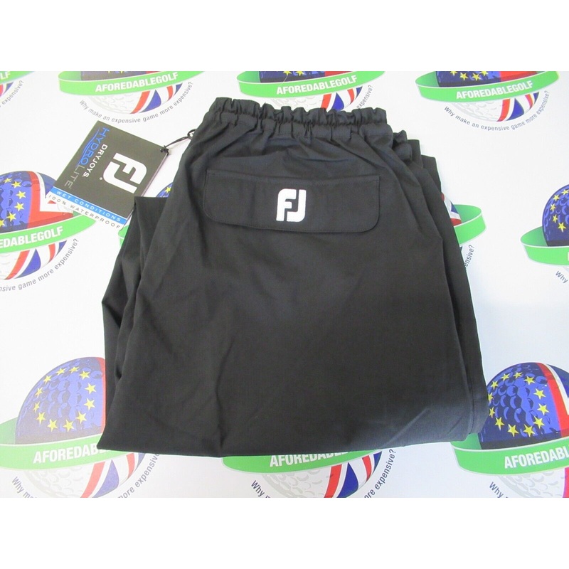 Footjoy Dryjoys Hydrolite Black Waterproof Rain Trousers XL 31 Leg