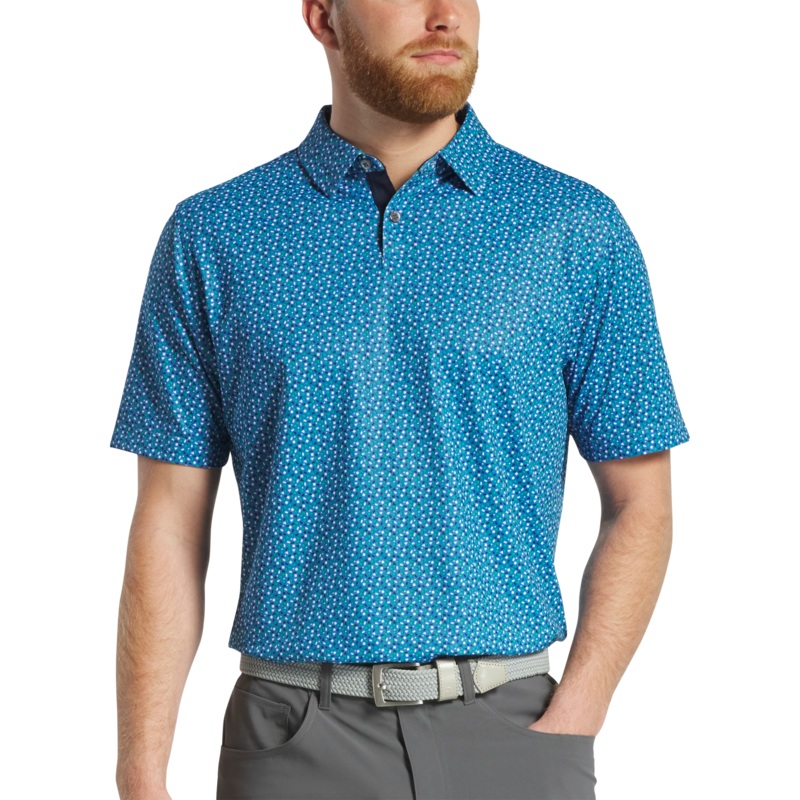 Geometry Print Blue – Emerald/Navy/White