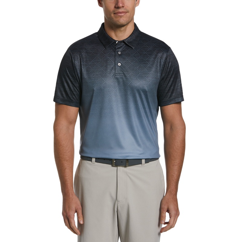 Men’s Ombre Print Golf Polo|Black|S|M|L|XL|XXL|XXXL