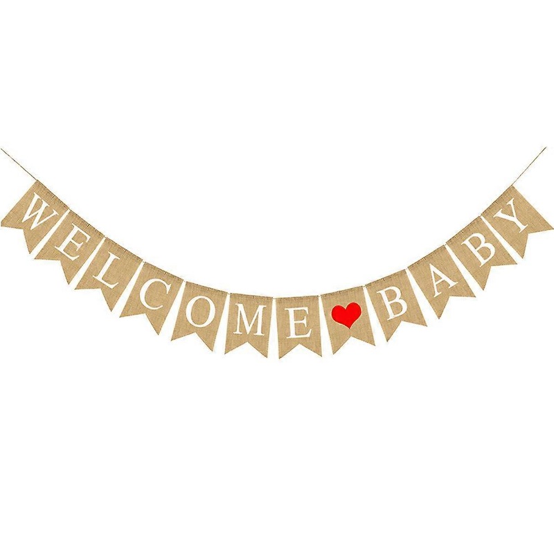 Pennant Banner Brown Linen Banner Rustic Style Bunting Flags Indoor Outdoor Decoration 13 x 18cm 1 Set