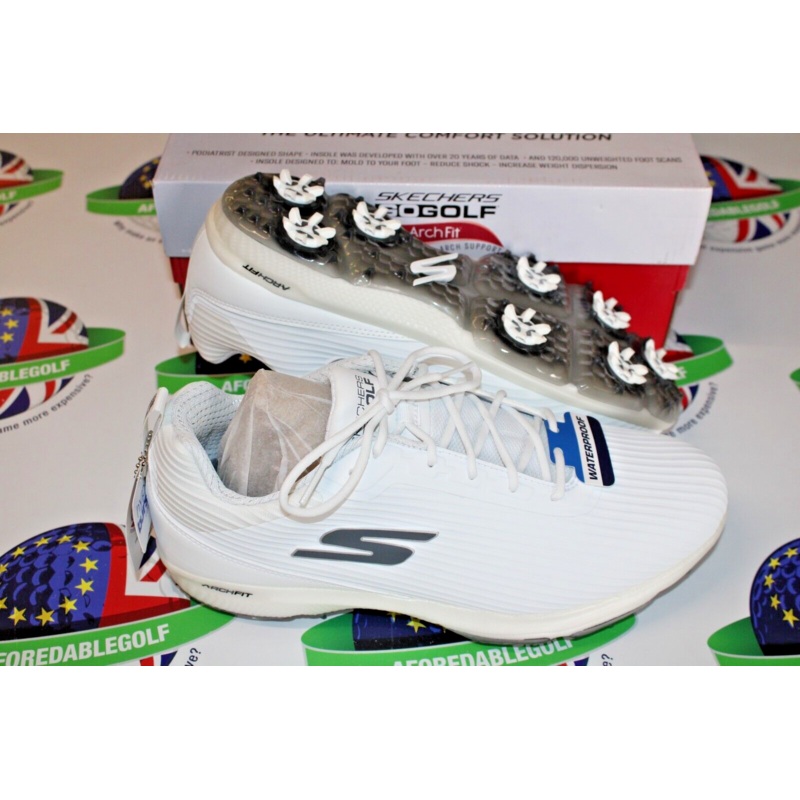Skechers Go Golf Pro 5 Hyper Waterproof Arch Fit White Golf Shoes UK Size 7.5