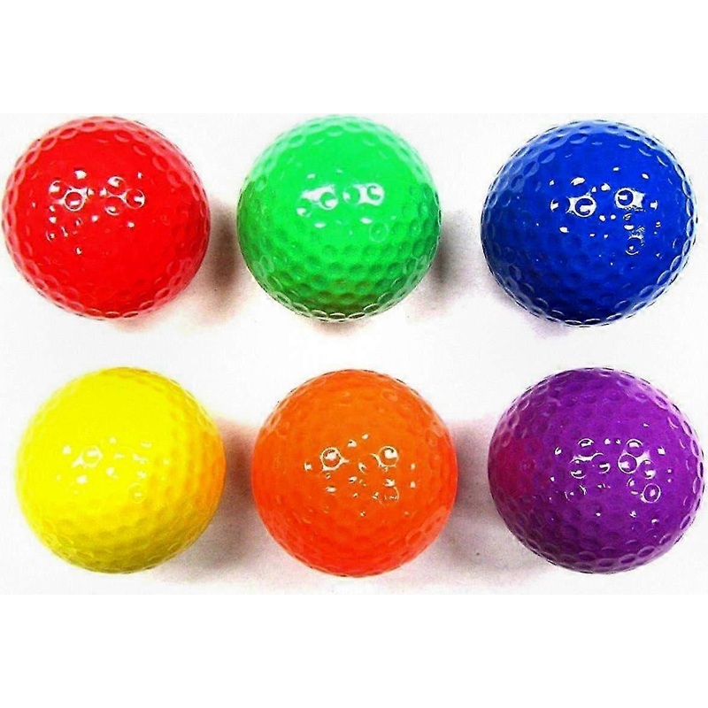 Assorted Color Golf Practice Balls for Driving Range, Multi-Hue Training Golf Balls (6 Colors)