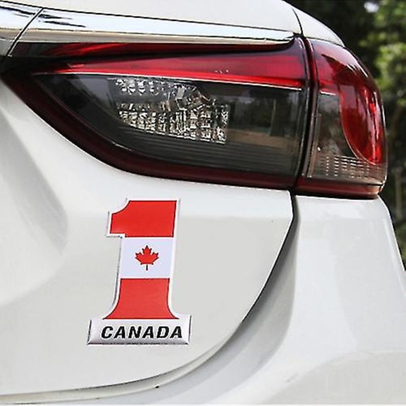 Car General Canadian Flag Number 1 Metal Car Sticker