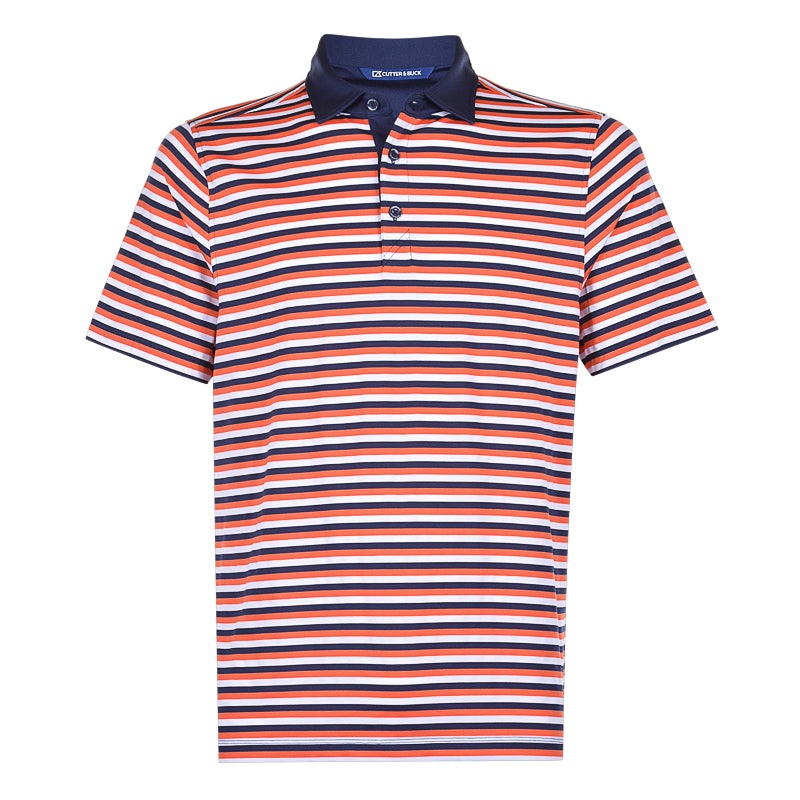 CUTTER & BUCK Forge Multi Stripe Men’s Polo (College Orange)