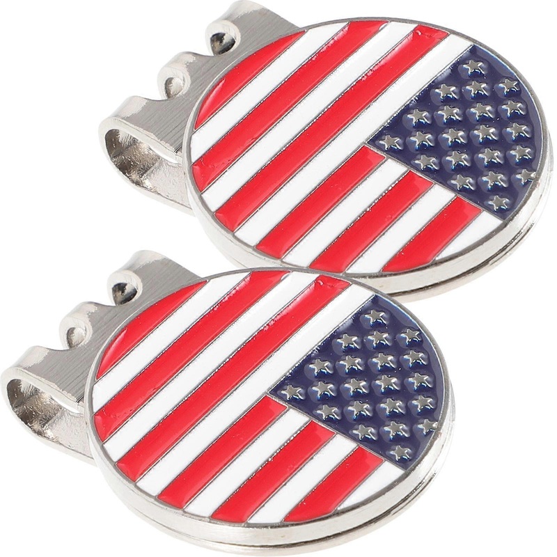 Golfs Hat Clip Decor Zinc Alloy Golf Ball Markers Portable for Golfing Accessories 2Pcs