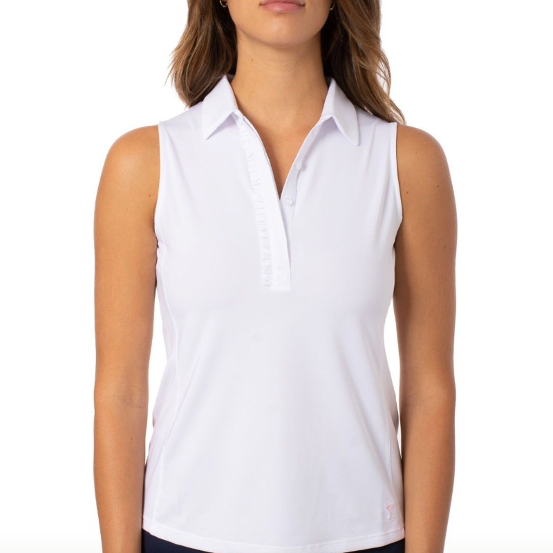 Golftini S/L Ruffle Tech Polo – White