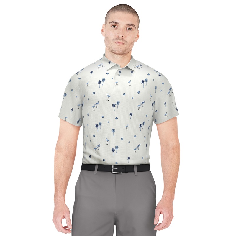 Men’s Flamingo Print Golf Polo