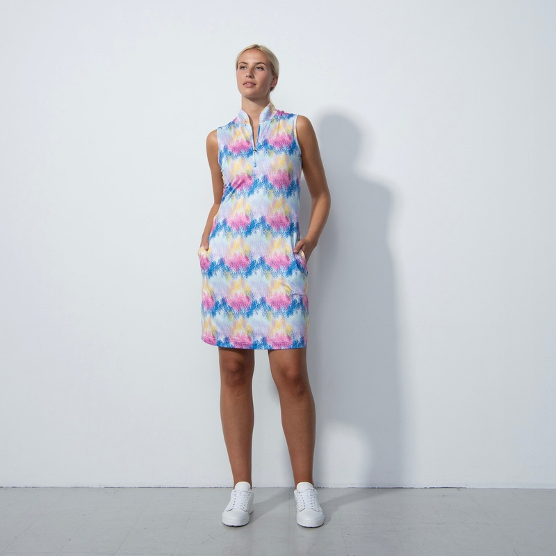 Daily Sports Ladies Sleeveless Dress in a Brushstroke Print – Last One XS Only Left