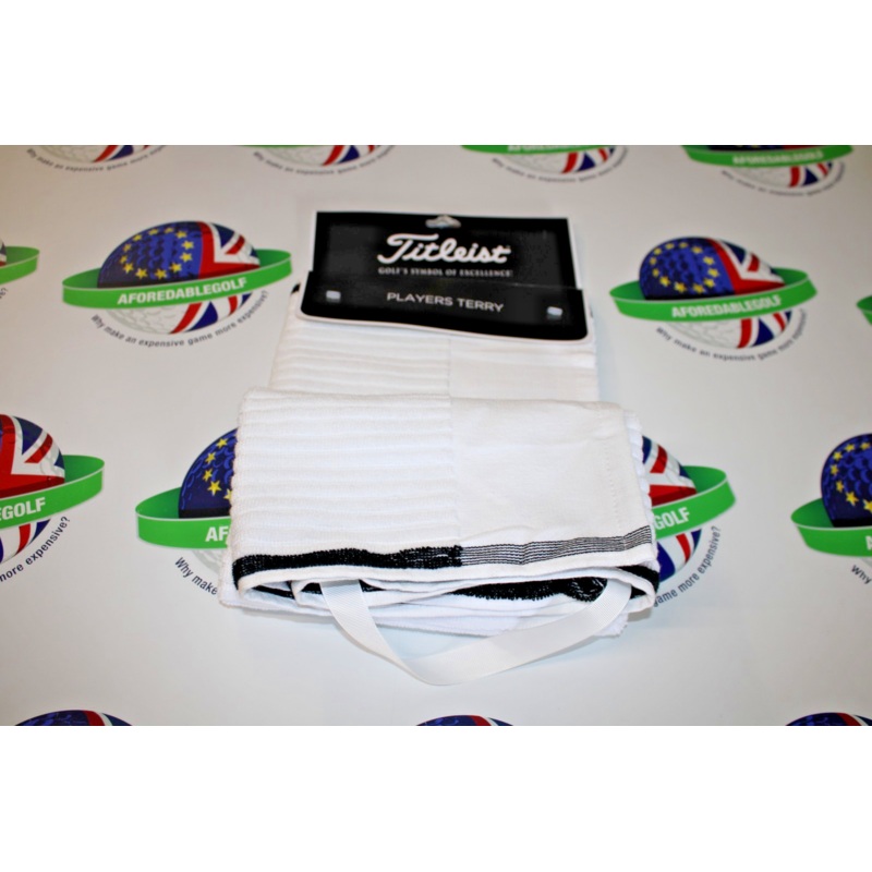 Titleist Players 20 x 40 full loop terry 100% cotton white golf towel