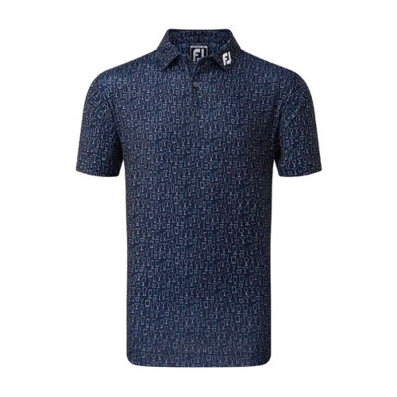 FootJoy Performance Glass Print Lisle Shirt – Navy