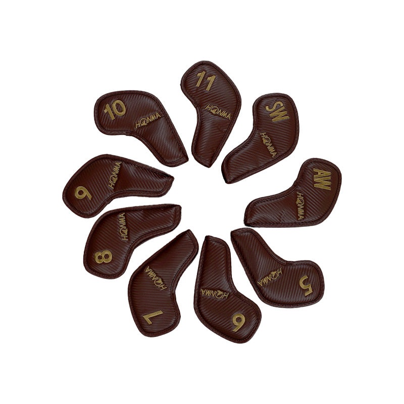 HONMA 9-Piece Iron Covers (Brown)