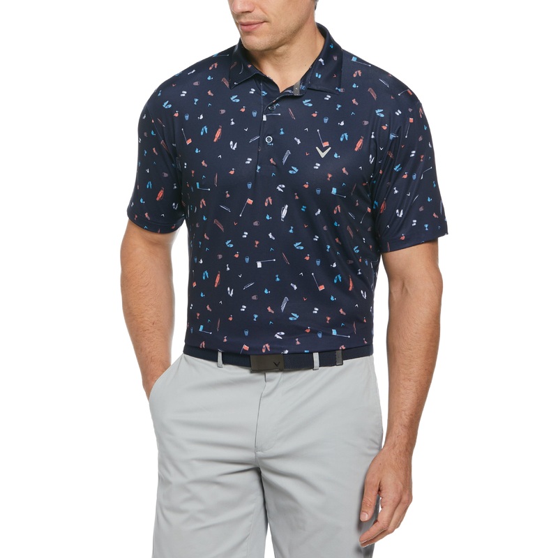 Men’s Tee Time Print Golf Polo Shirt
