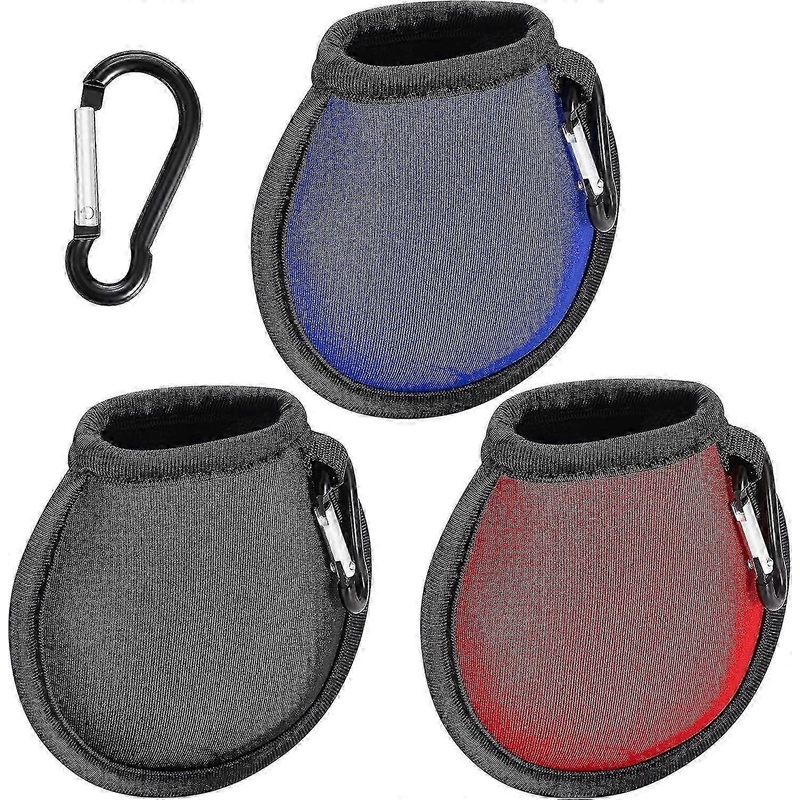 Portable Golf Ball Cleaner Pouch with Hanging Buckle Clip and Pocket Design