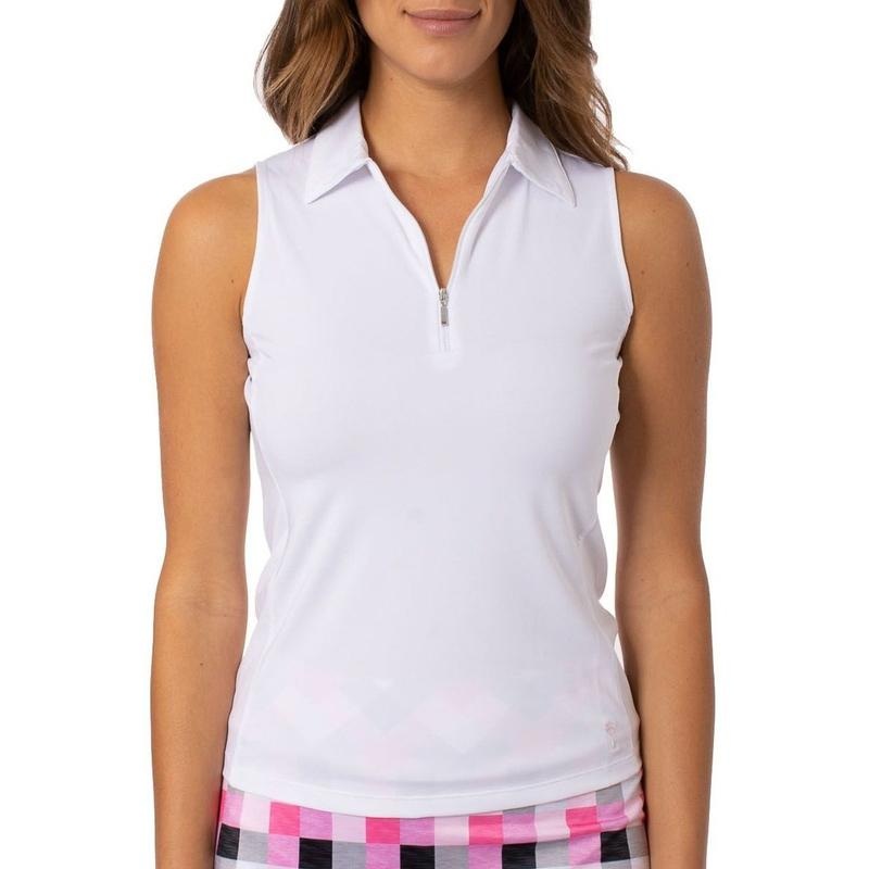 Golftini S/L Zip Tech Polo – White