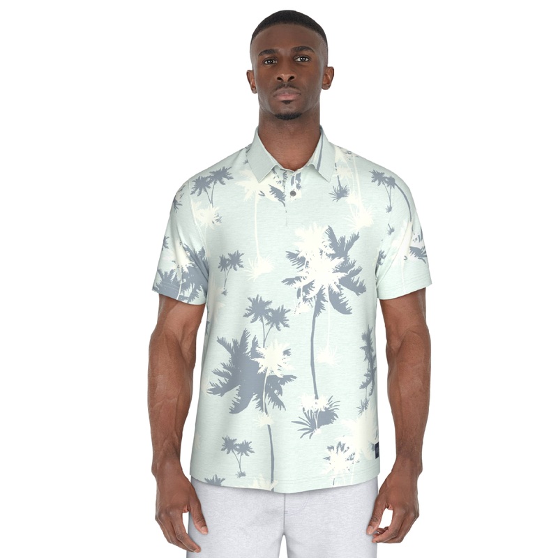 Men’s Short Sleeve Oversized Palms Print Polo
