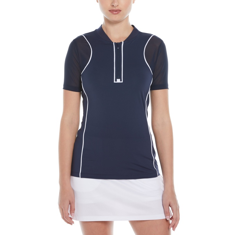 Women’s Zip Front Golf Top with Piping