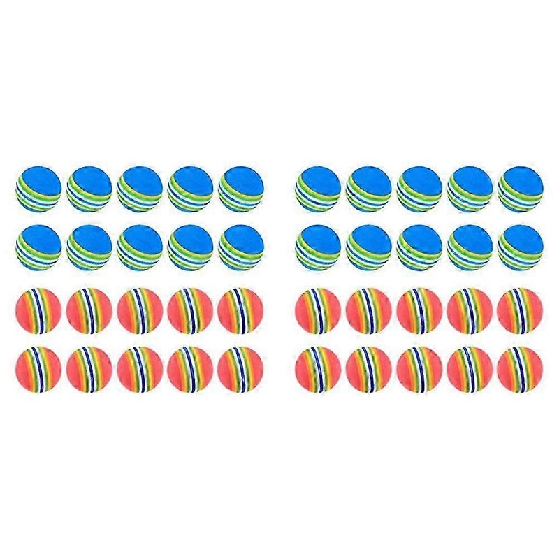40Pcs Soft Foam Golf Balls Practice Indoor Outdoor Rainbow