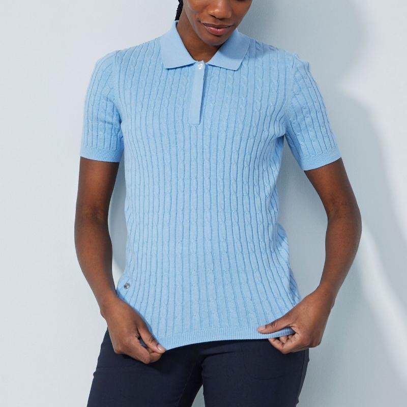 Daily Sports Madelene S/S Knit Polo – Belle Blue