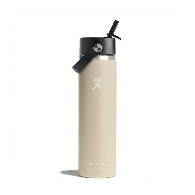 HYDRO FLASK Wide Mouth With Flex Straw Cap White 24oz (Oat)