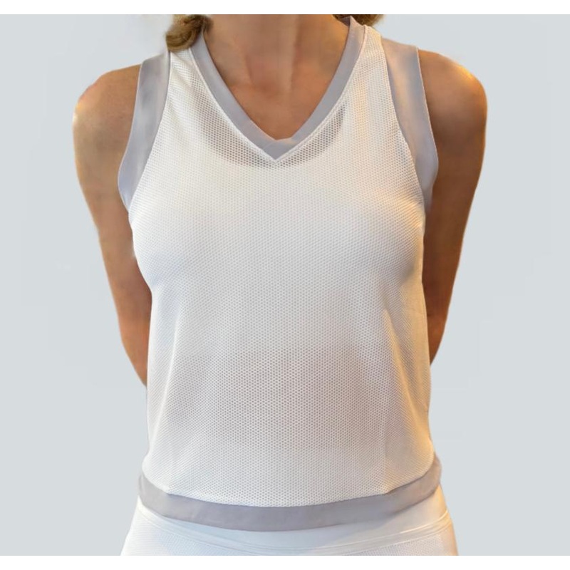 InPhorm Baila V-Neck Tank – White/Cosmic