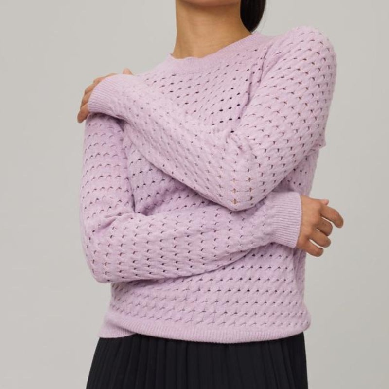 Pistache Chain Knit Sweater – Winter Lilac