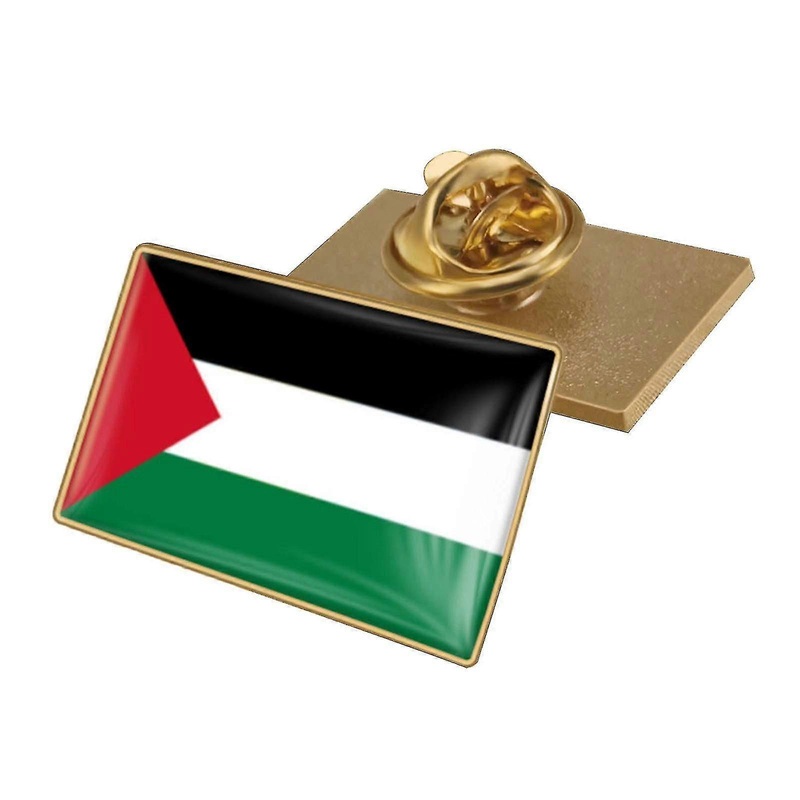 Palestine Flag Crystal Drip Badge Pin Flag Badge