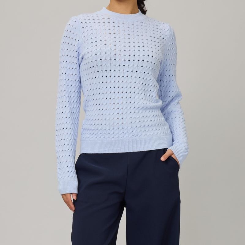 Pistache Chain Knit Sweater – Light Blue
