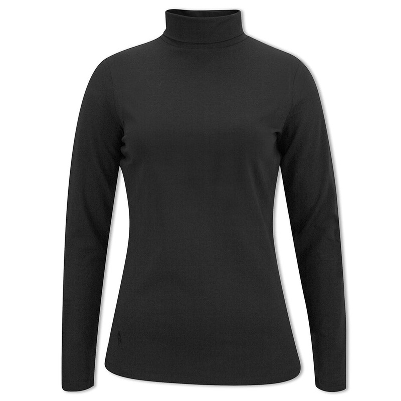 Glenmuir Ladies Long-Sleeve Cotton Roll Neck in Black