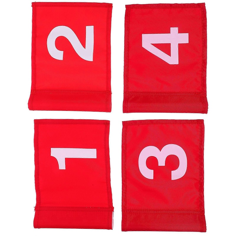 Red Numbered Golfs Flags Golfing Flags for Putting Practice 8Pcs