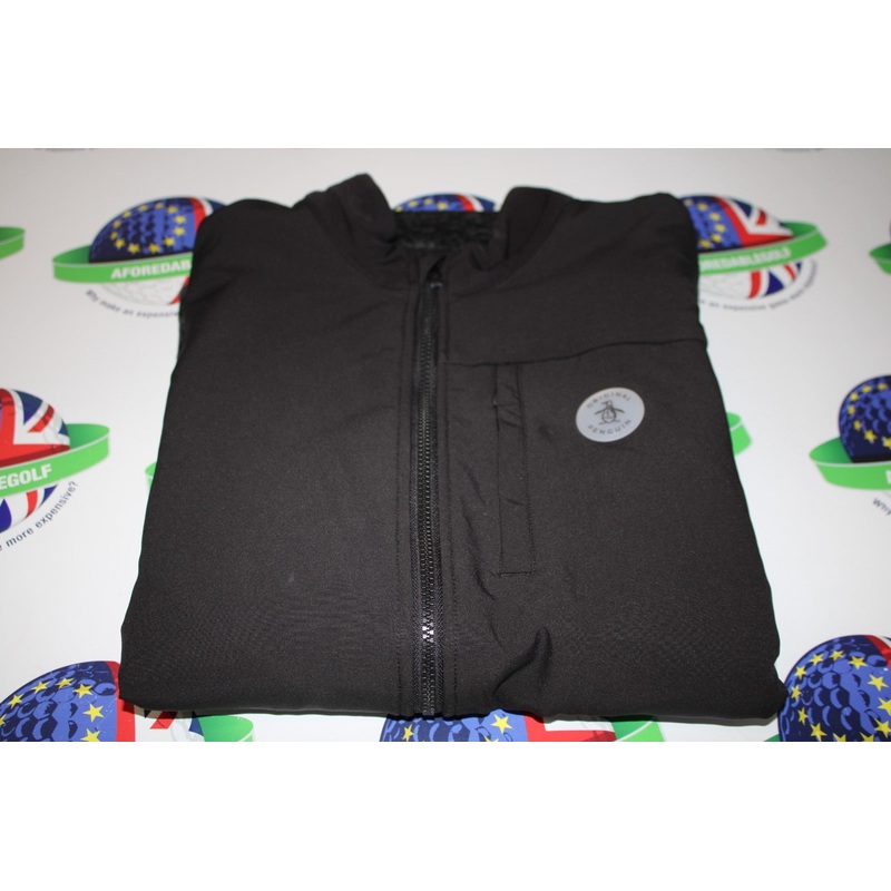 Used Original Penguin Golf full zip fleece lined black/grey marl jacket large
