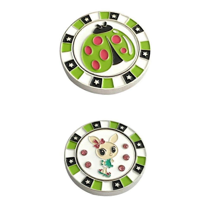 2 Packs Magnetic Crystal Golf Hat Clip Ball Marker Putt Tool Mark Signal