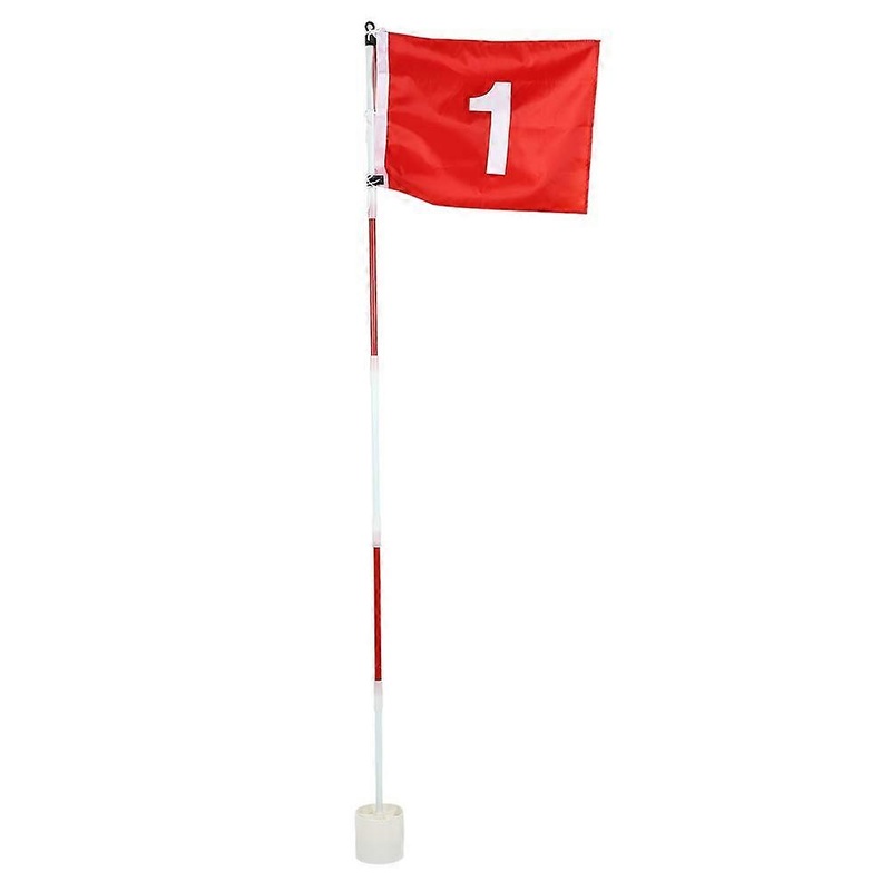 5 Pcs Detachable Green Flagpole and Hole Cup Golf Flags Putting Set Practice Accessories with Red Flag