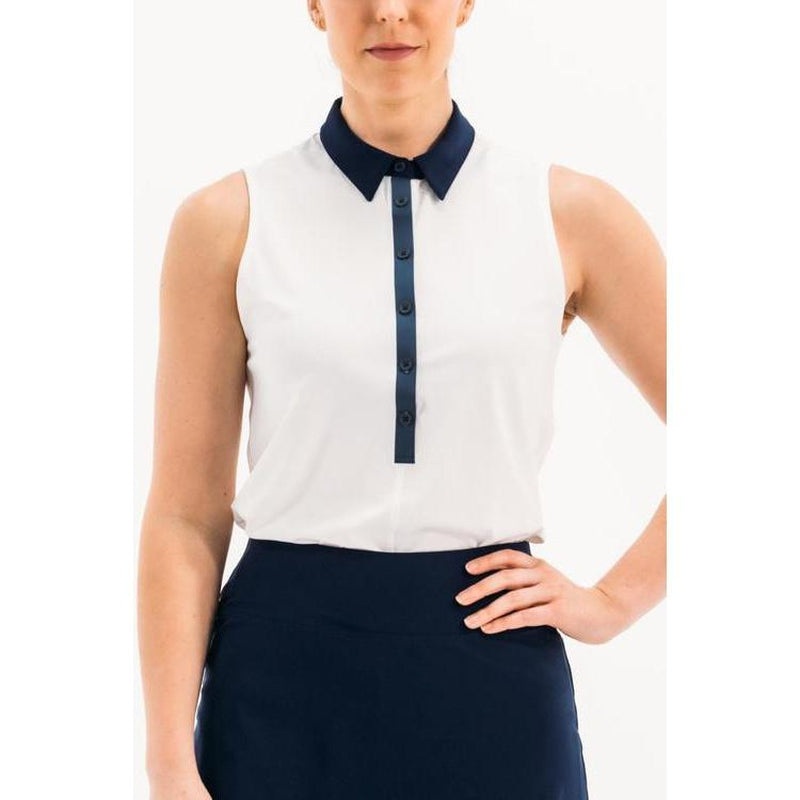 Foray Golf Core 3.0 S/L Polo – White/Navy