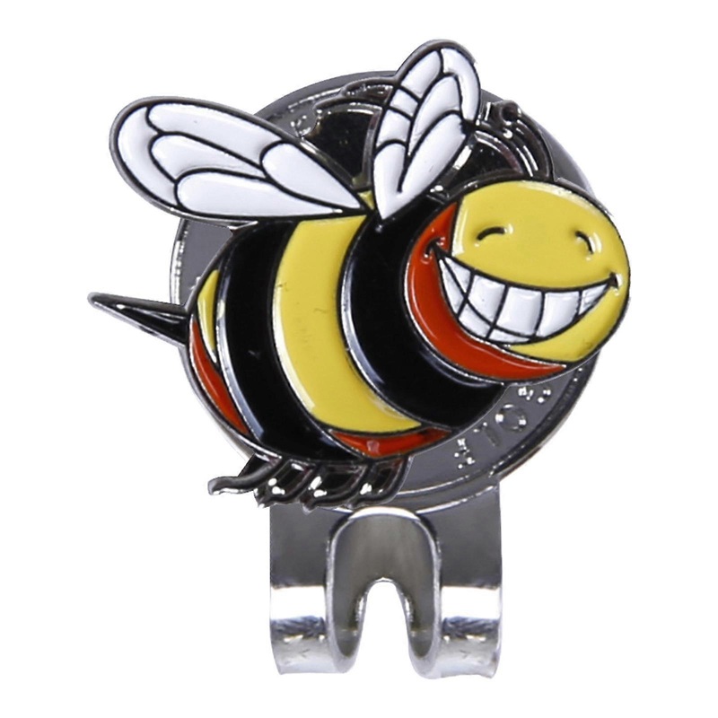 Novelty Golf Ball Marker with Hat Clip One Putt Design Metal Bee Shaped