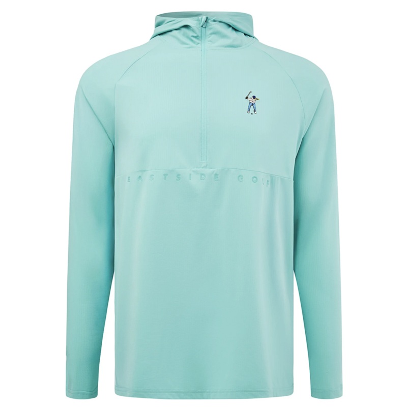 Performance UV Lightweight 1/4 Zip Hoodie – Aqua Sky