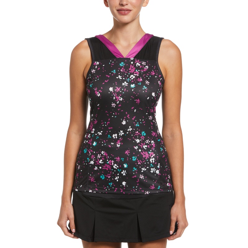 Women’s Abstract Floral Printed Tennis Tank Top